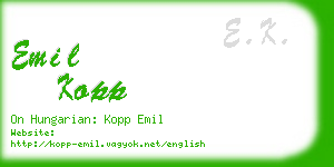 emil kopp business card